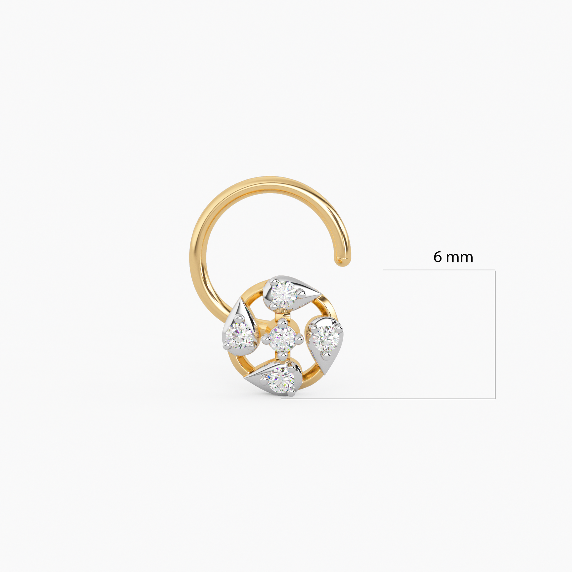 Radiating Beauty Gold and Diamond Nosepin