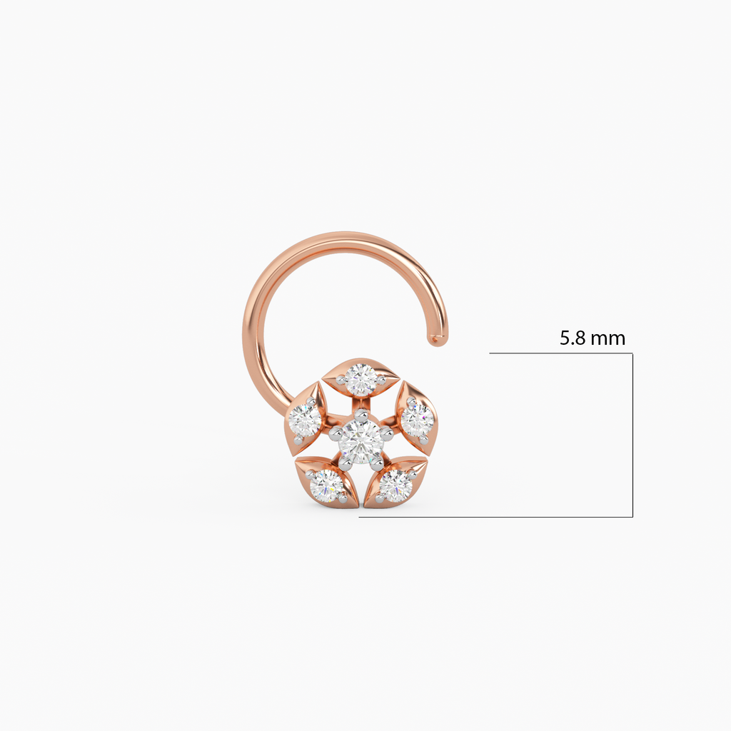 Glint of Desire Gold and Diamond Nosepin