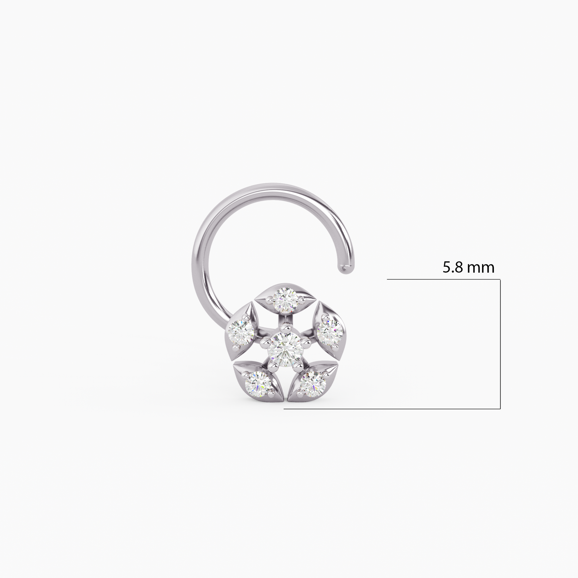 Glint of Desire Gold and Diamond Nosepin