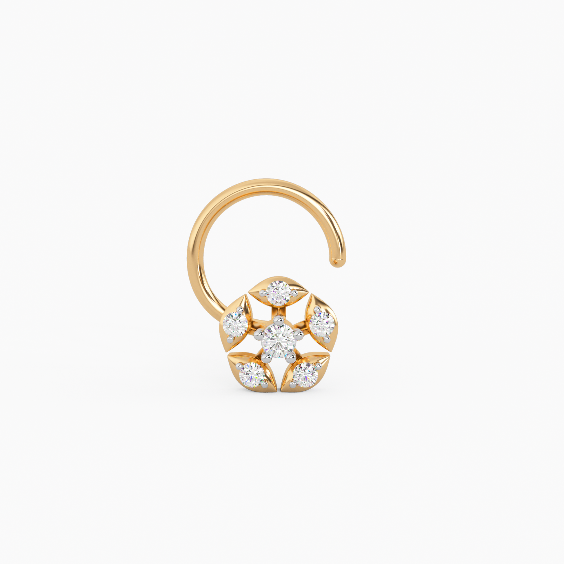 Glint of Desire Gold and Diamond Nosepin