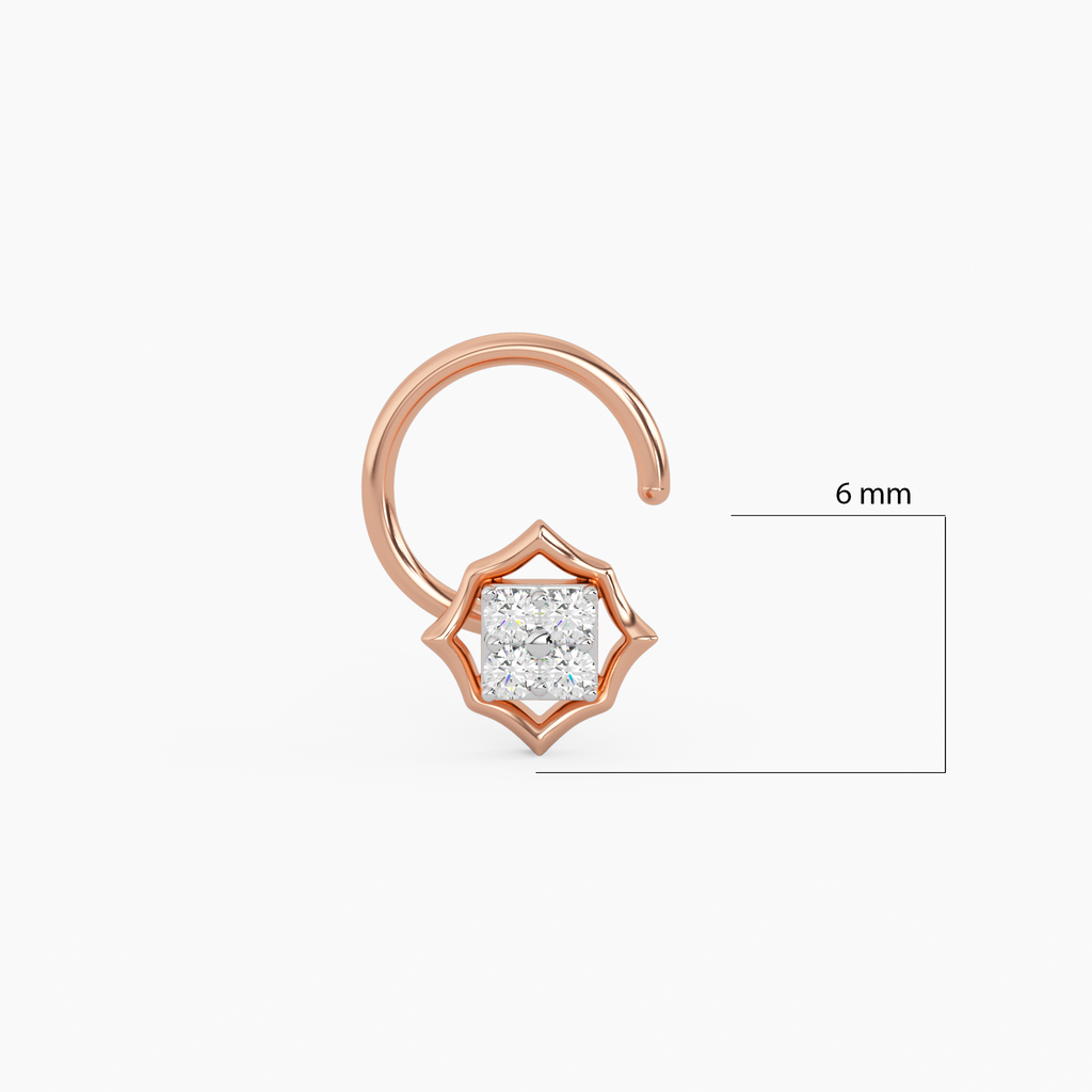 Ethereal Glow Gold and Diamond Nosepin