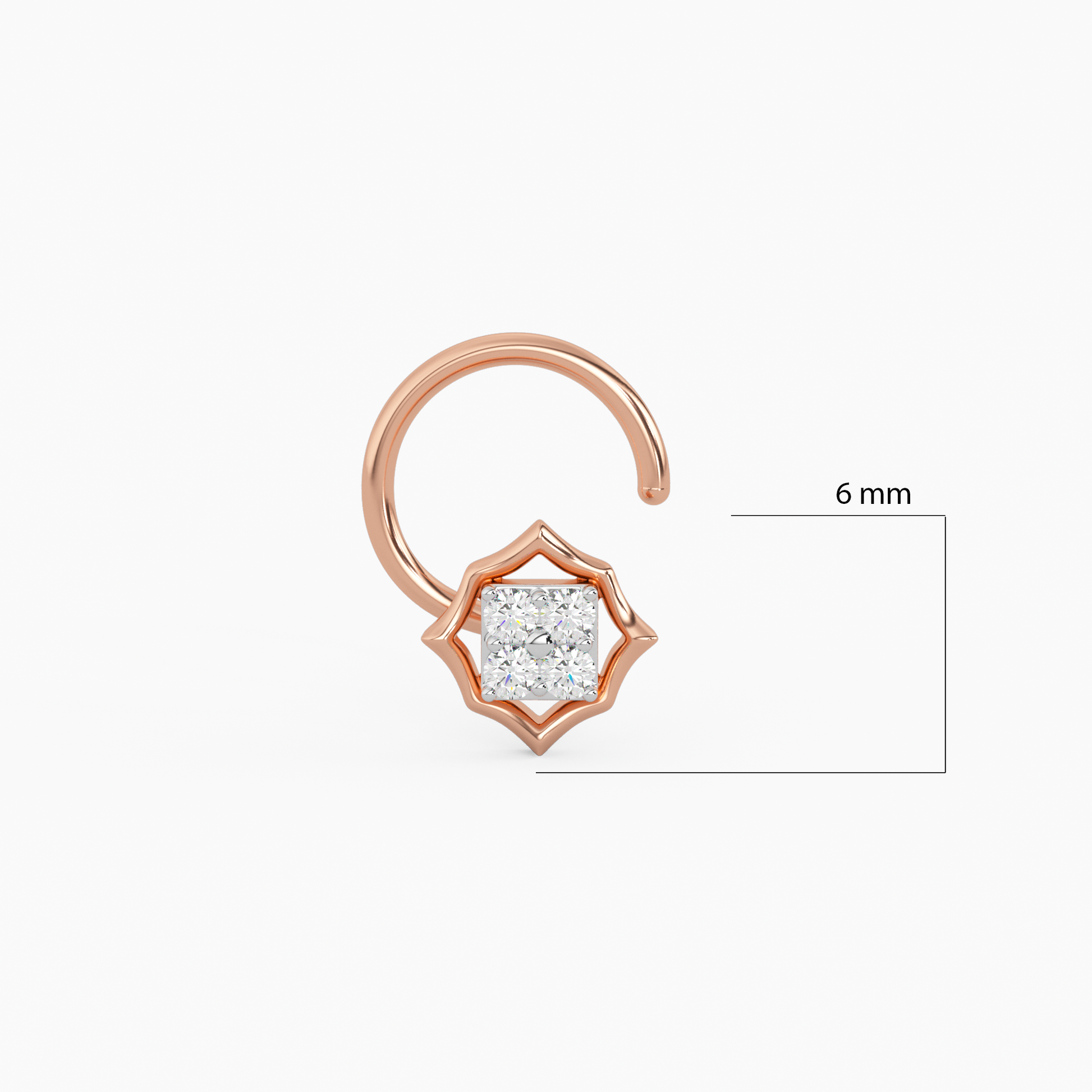 Ethereal Glow Gold and Diamond Nosepin