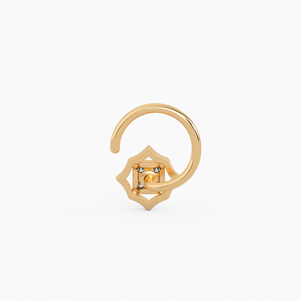 Ethereal Glow Gold and Diamond Nosepin