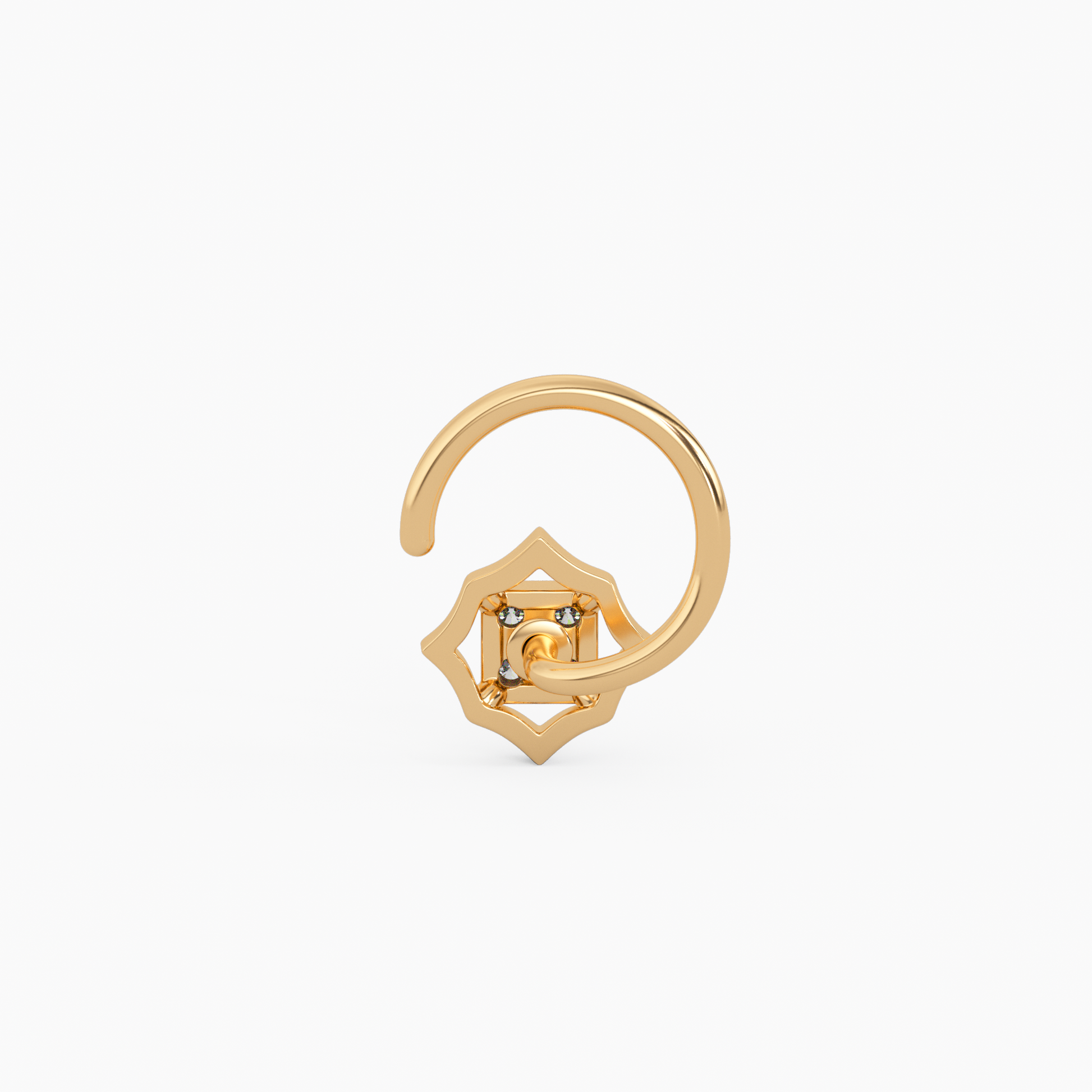 Ethereal Glow Gold and Diamond Nosepin