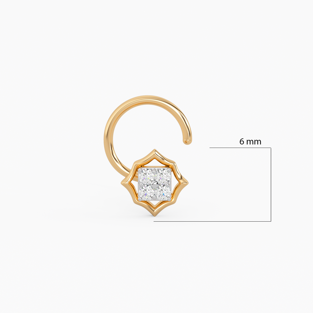 Ethereal Glow Gold and Diamond Nosepin