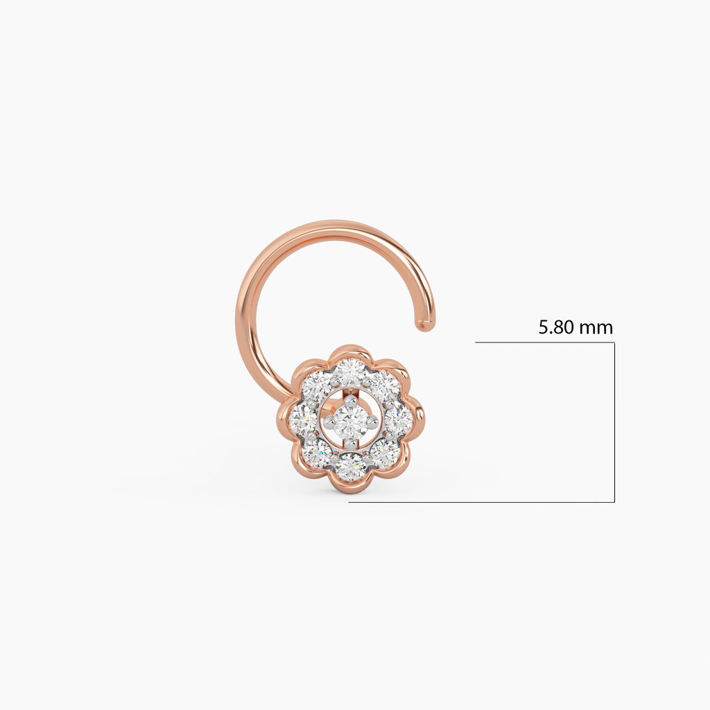 Divine Blossom Gold and Diamond Nosepin