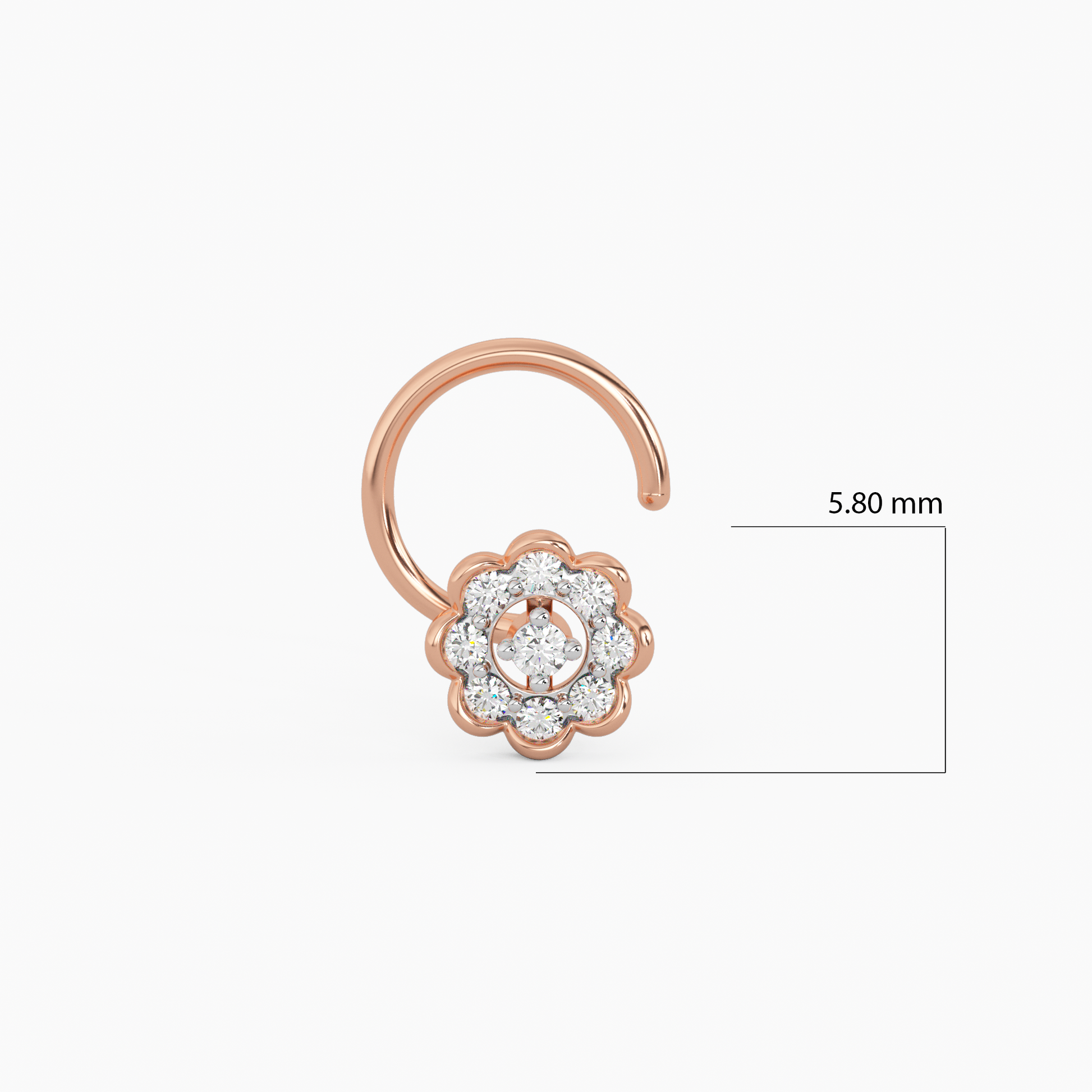 Divine Blossom Gold and Diamond Nosepin