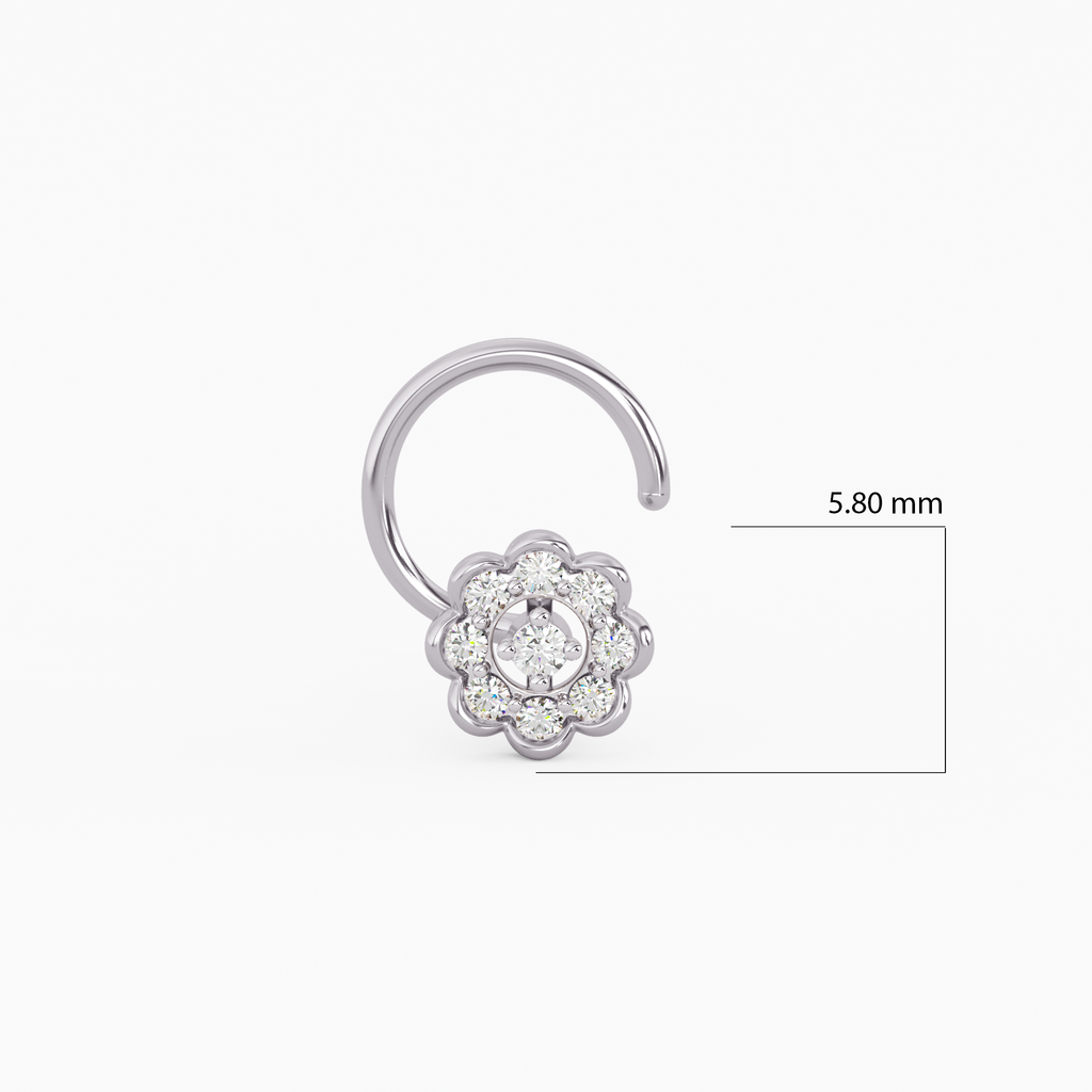 Divine Blossom Gold and Diamond Nosepin