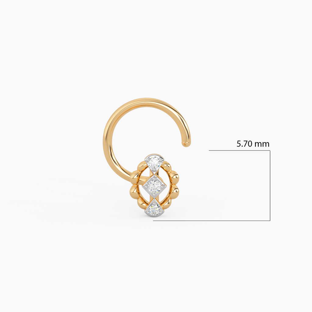 Chaahat Gold and Diamond Nosepin