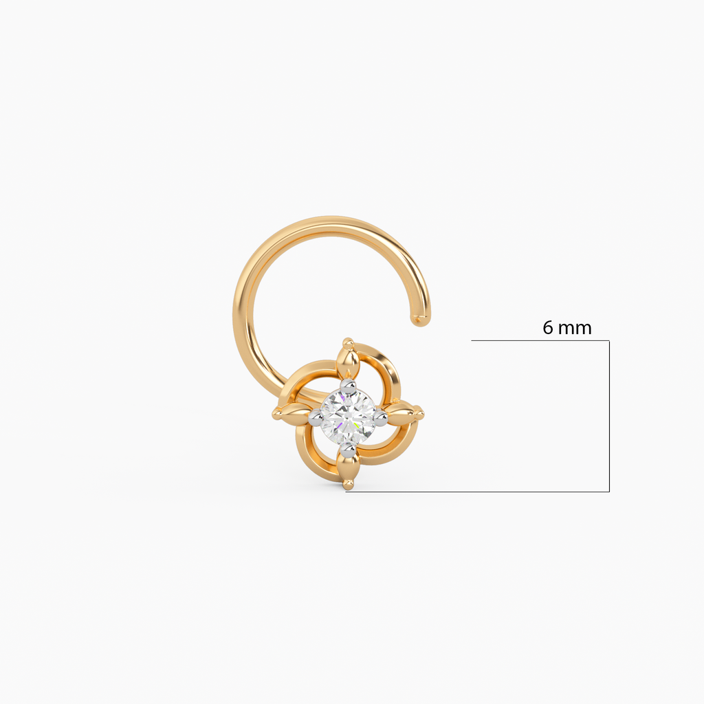 Amate Gold and Diamond Nosepin