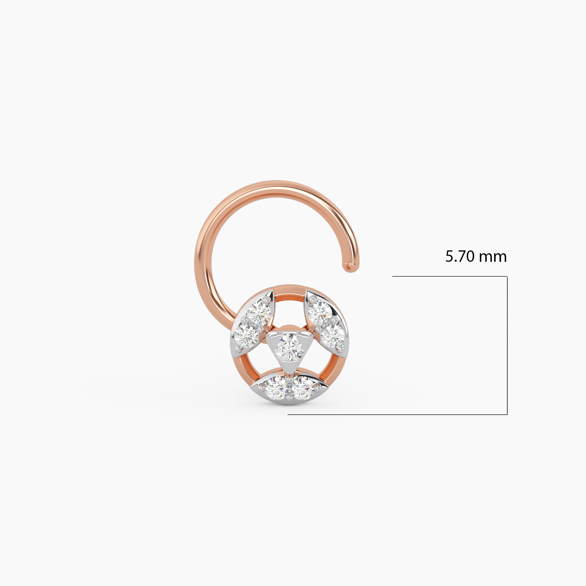 Circle of Love Gold and Diamond Nosepin