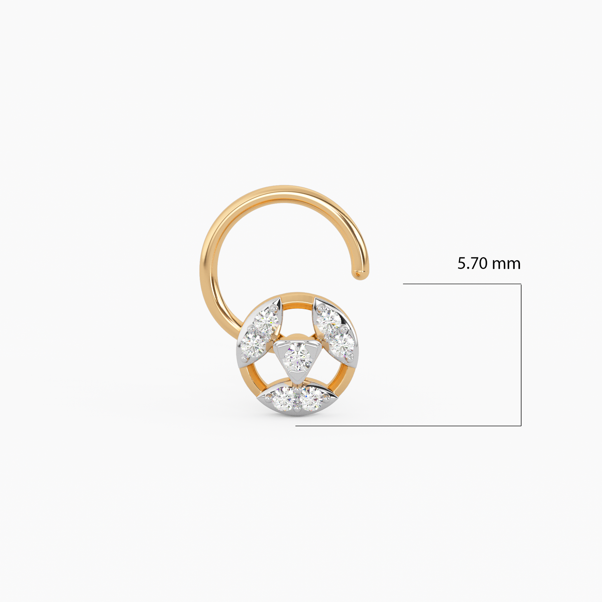 Circle of Love Gold and Diamond Nosepin