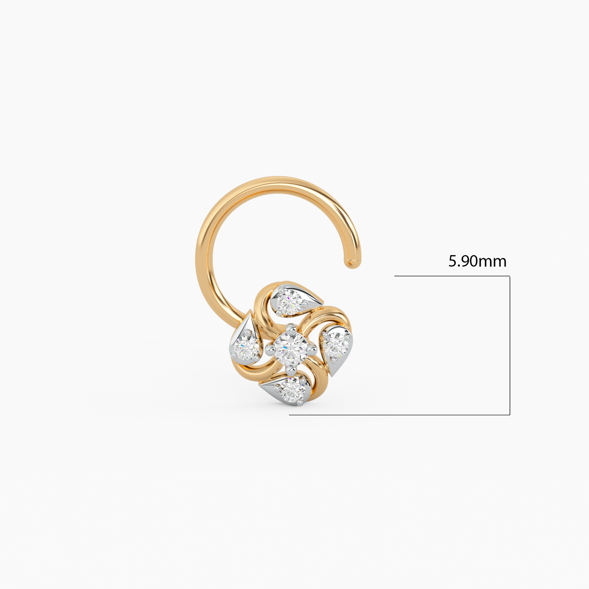 Essence of Grandeur Gold and Diamond Nosepin