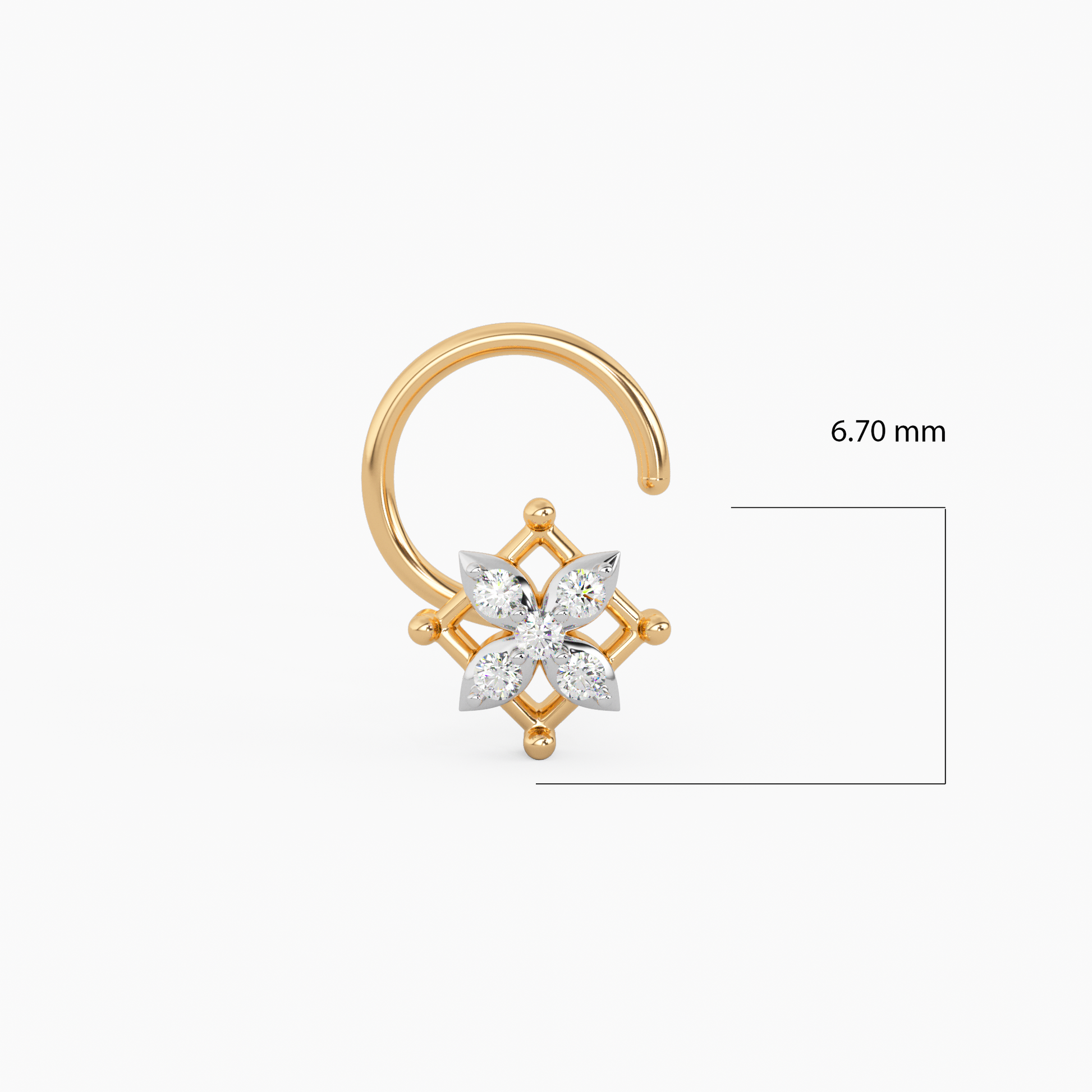 Ratnadeepeeka Gold and Diamond Nosepin