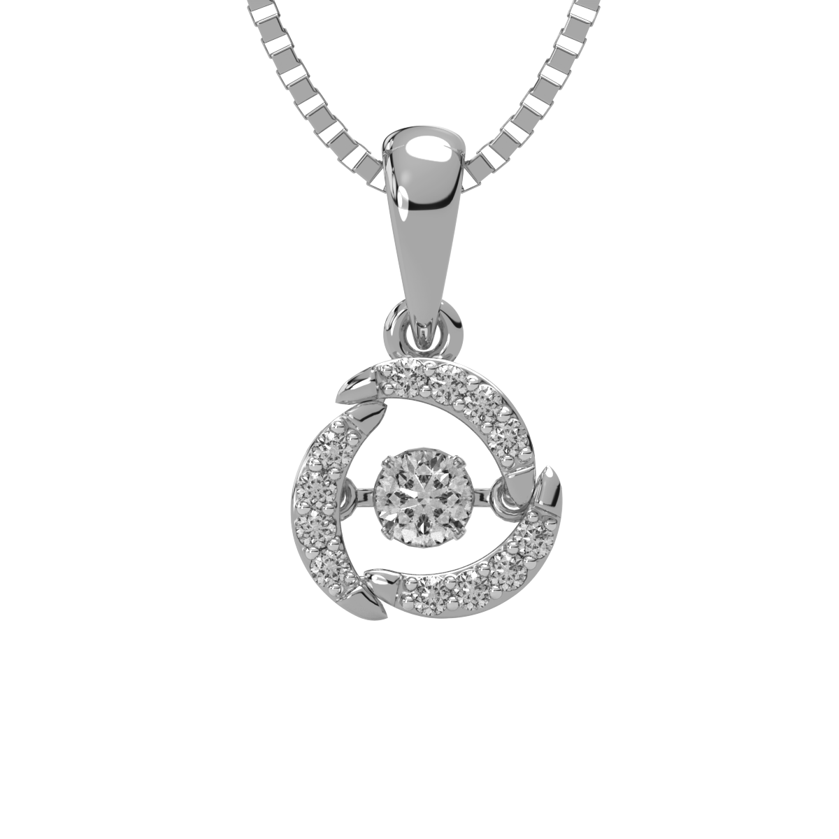 Energy of Elements and Dancing Diamond Pendant
