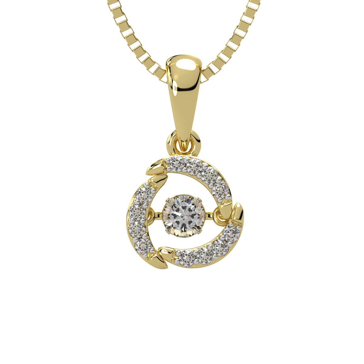 Energy of Elements and Dancing Diamond Pendant