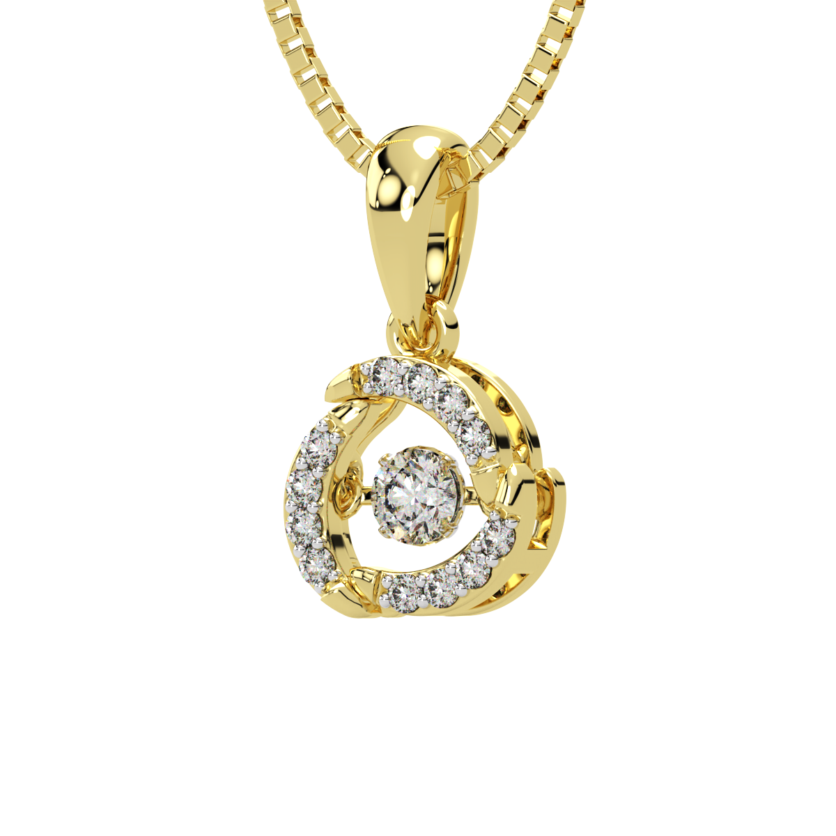 Energy of Elements and Dancing Diamond Pendant
