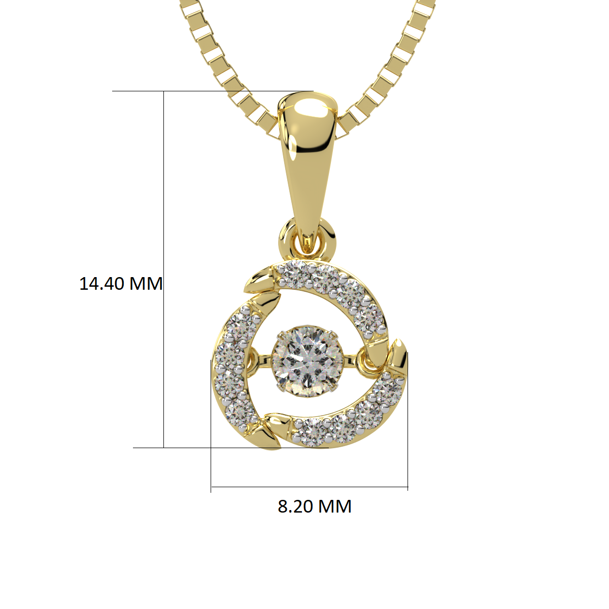 Energy of Elements and Dancing Diamond Pendant