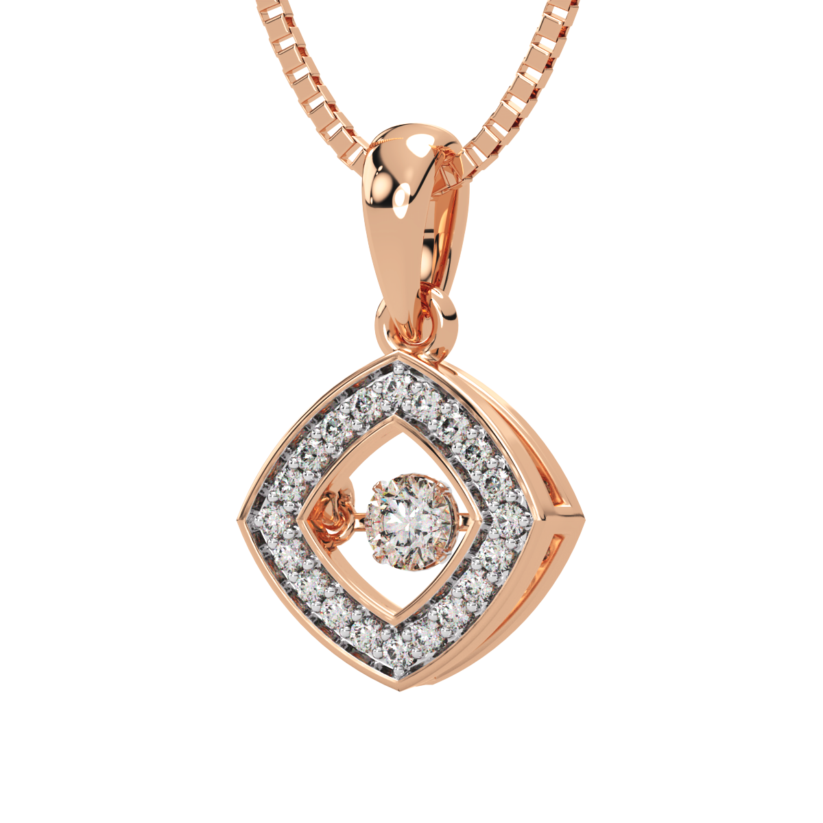Serenity of Symmetry and Dancing Diamond Pendant