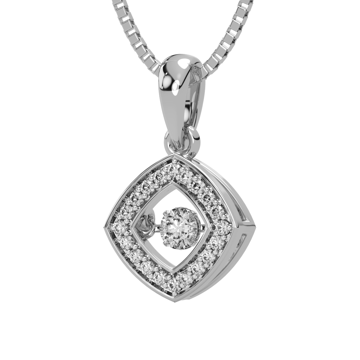 Serenity of Symmetry and Dancing Diamond Pendant