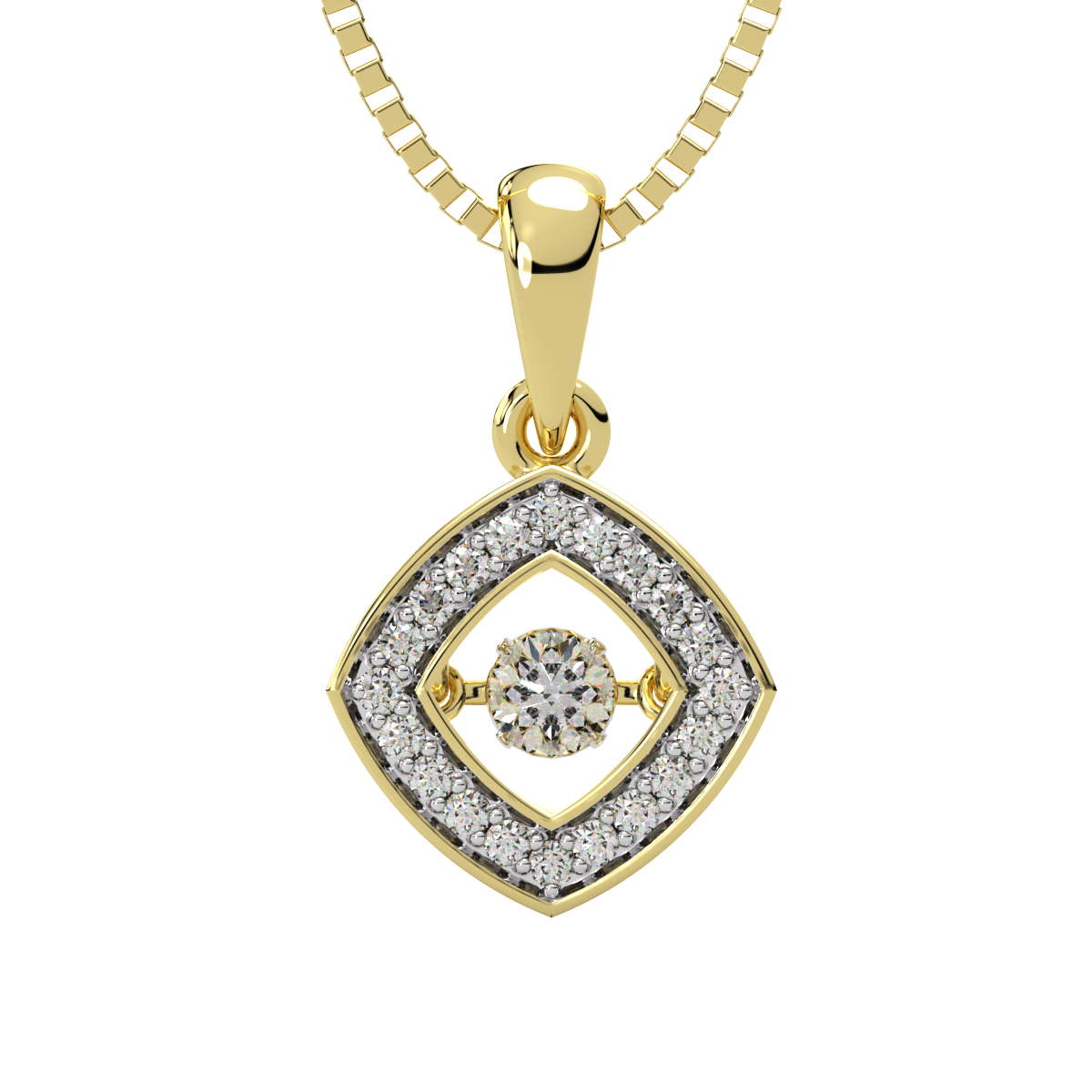 Serenity of Symmetry and Dancing Diamond Pendant