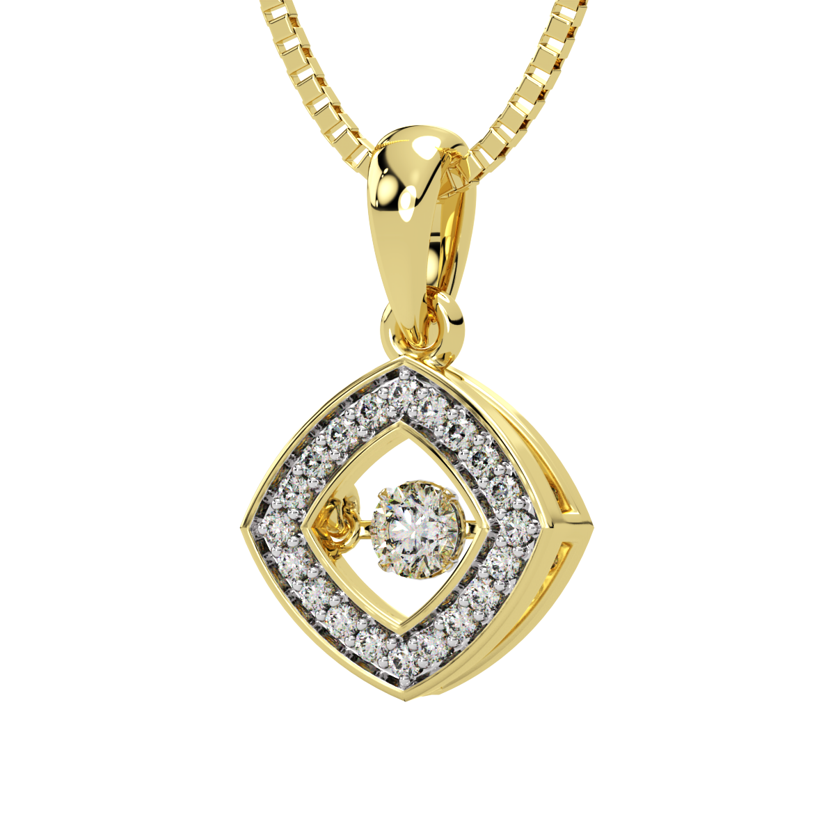 Serenity of Symmetry and Dancing Diamond Pendant