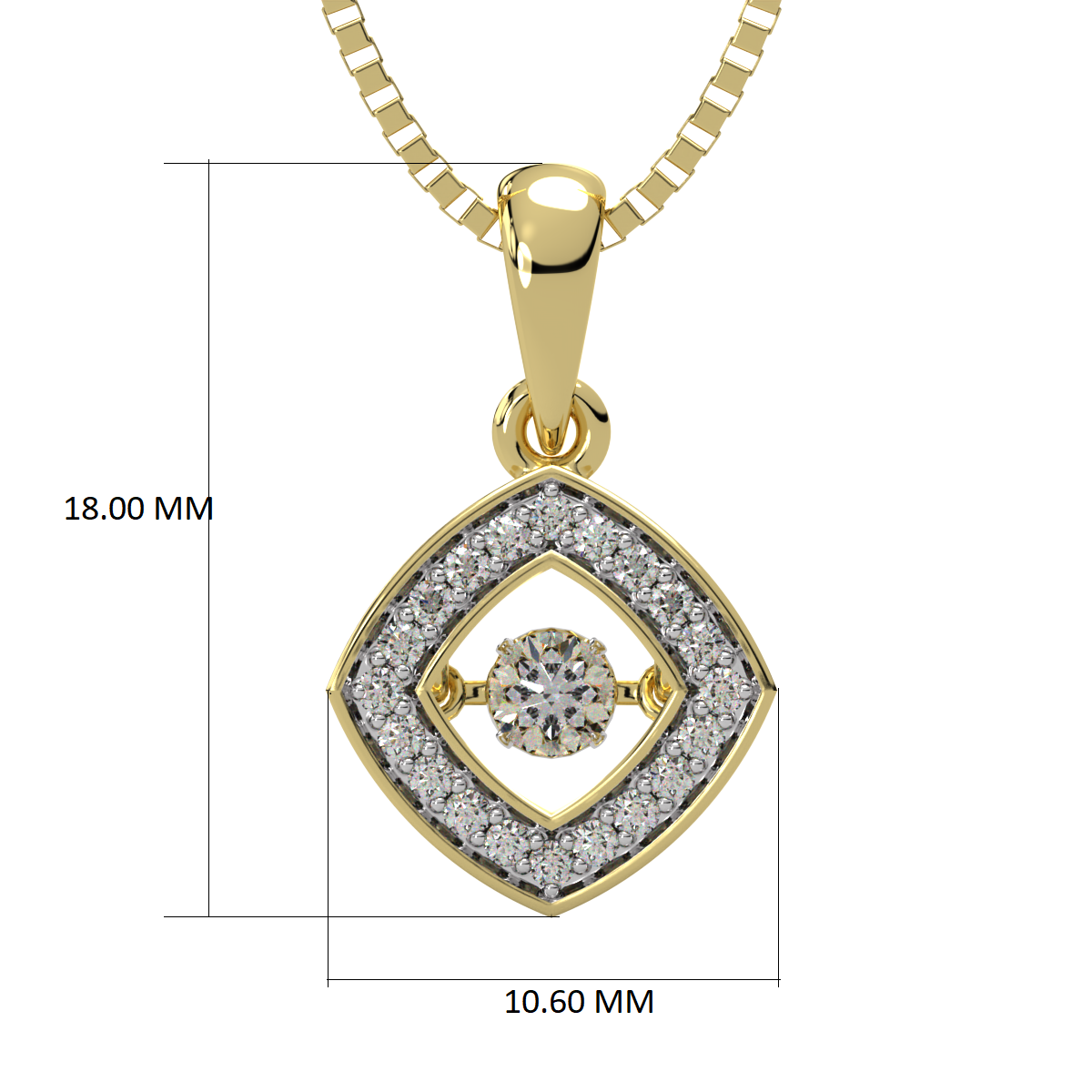 Serenity of Symmetry and Dancing Diamond Pendant