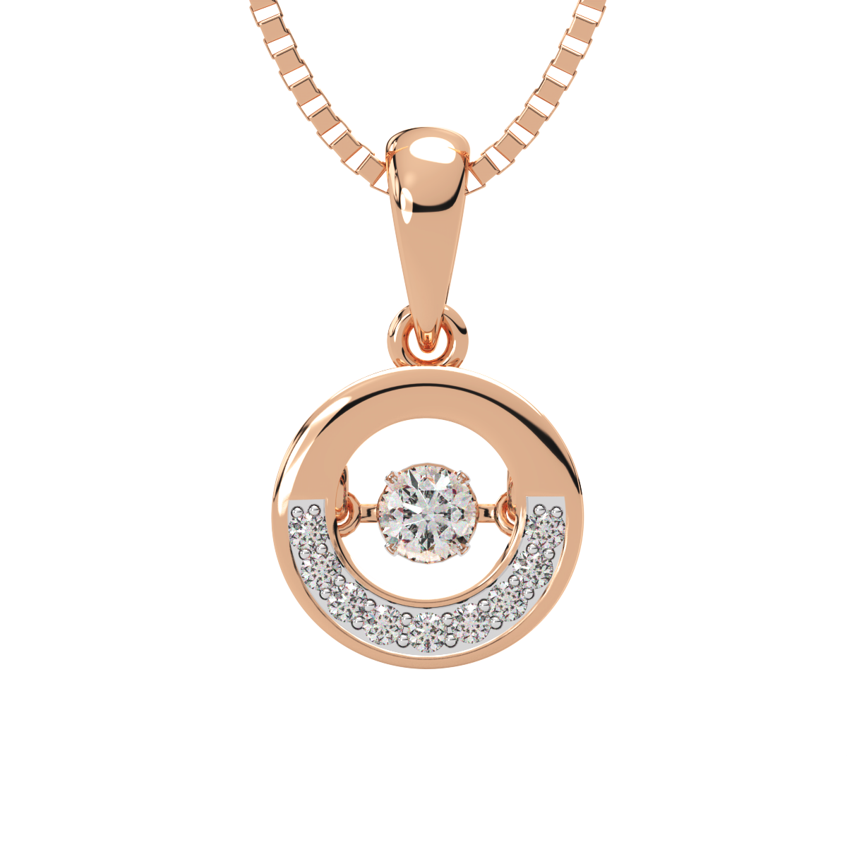 Joy of Glitz and Dancing Diamond Pendant