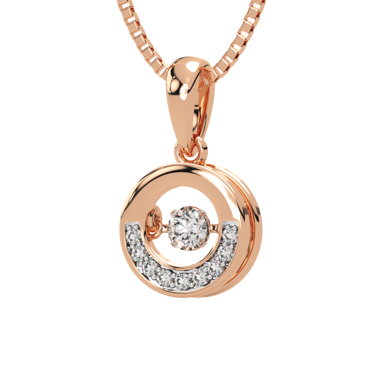 Joy of Glitz and Dancing Diamond Pendant