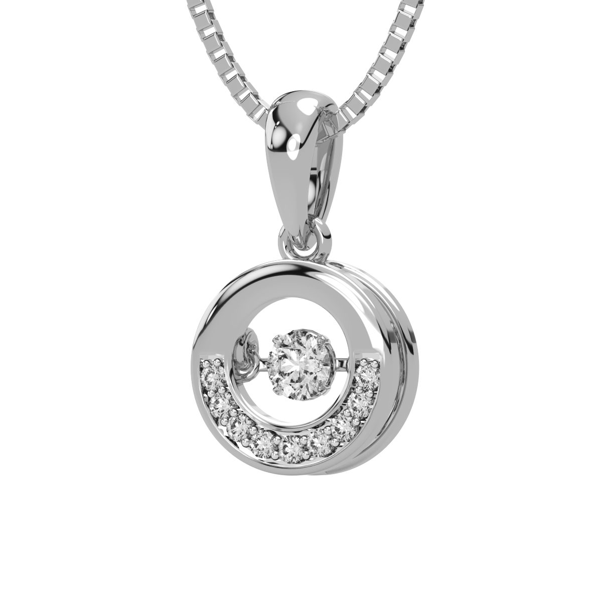 Joy of Glitz and Dancing Diamond Pendant
