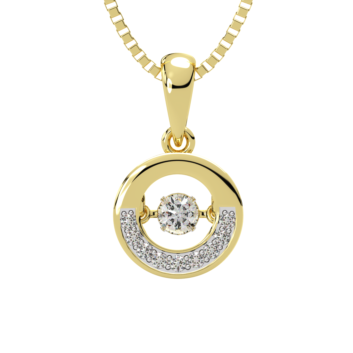 Joy of Glitz and Dancing Diamond Pendant