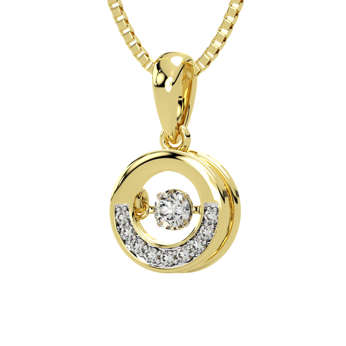 Joy of Glitz and Dancing Diamond Pendant