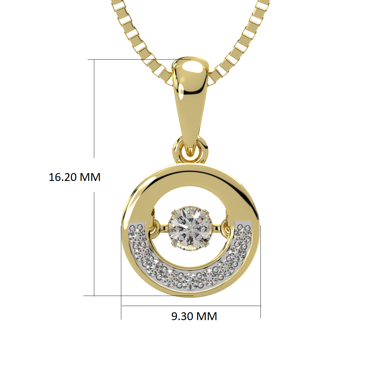 Joy of Glitz and Dancing Diamond Pendant