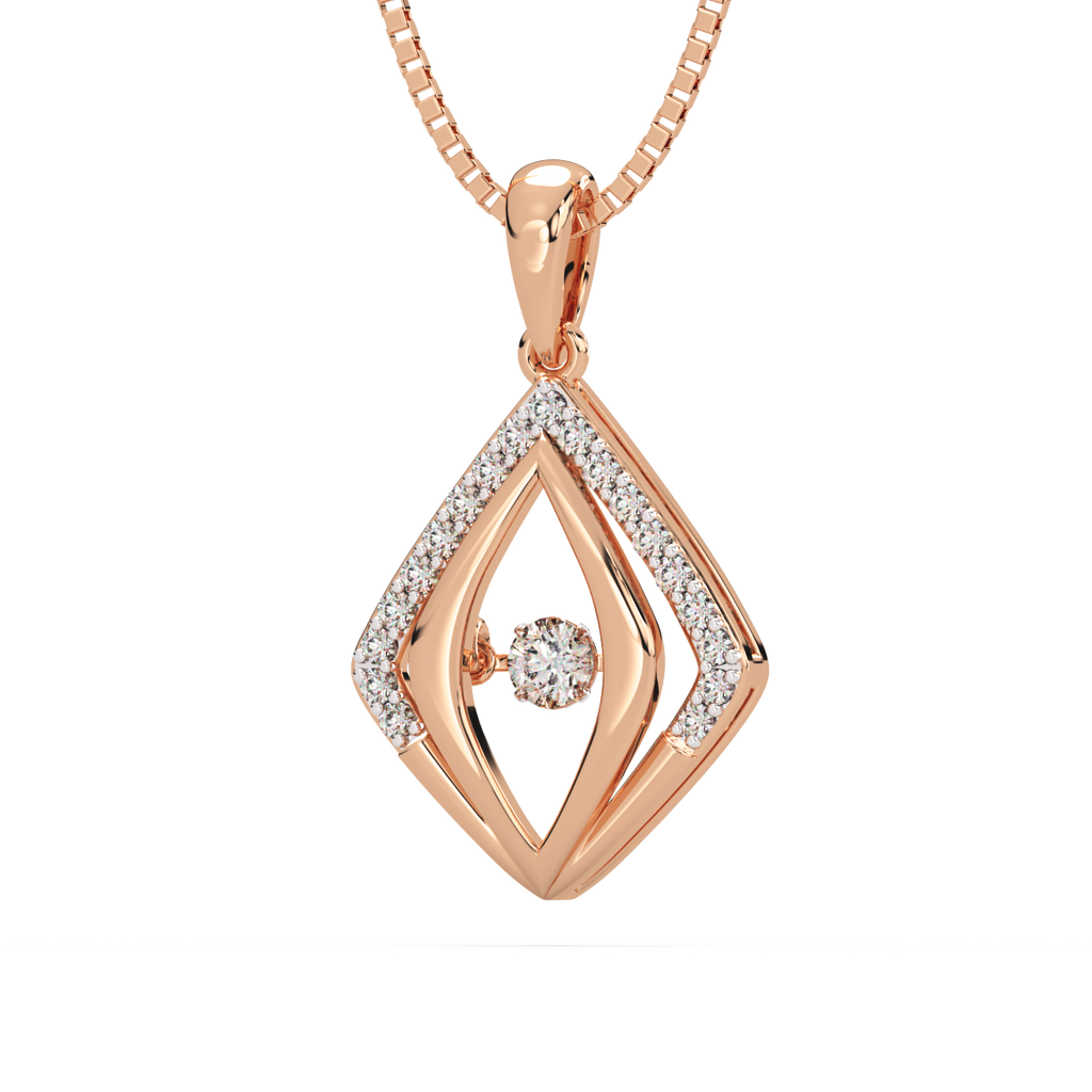 Dimensional Duet and Dancing Diamond Pendant