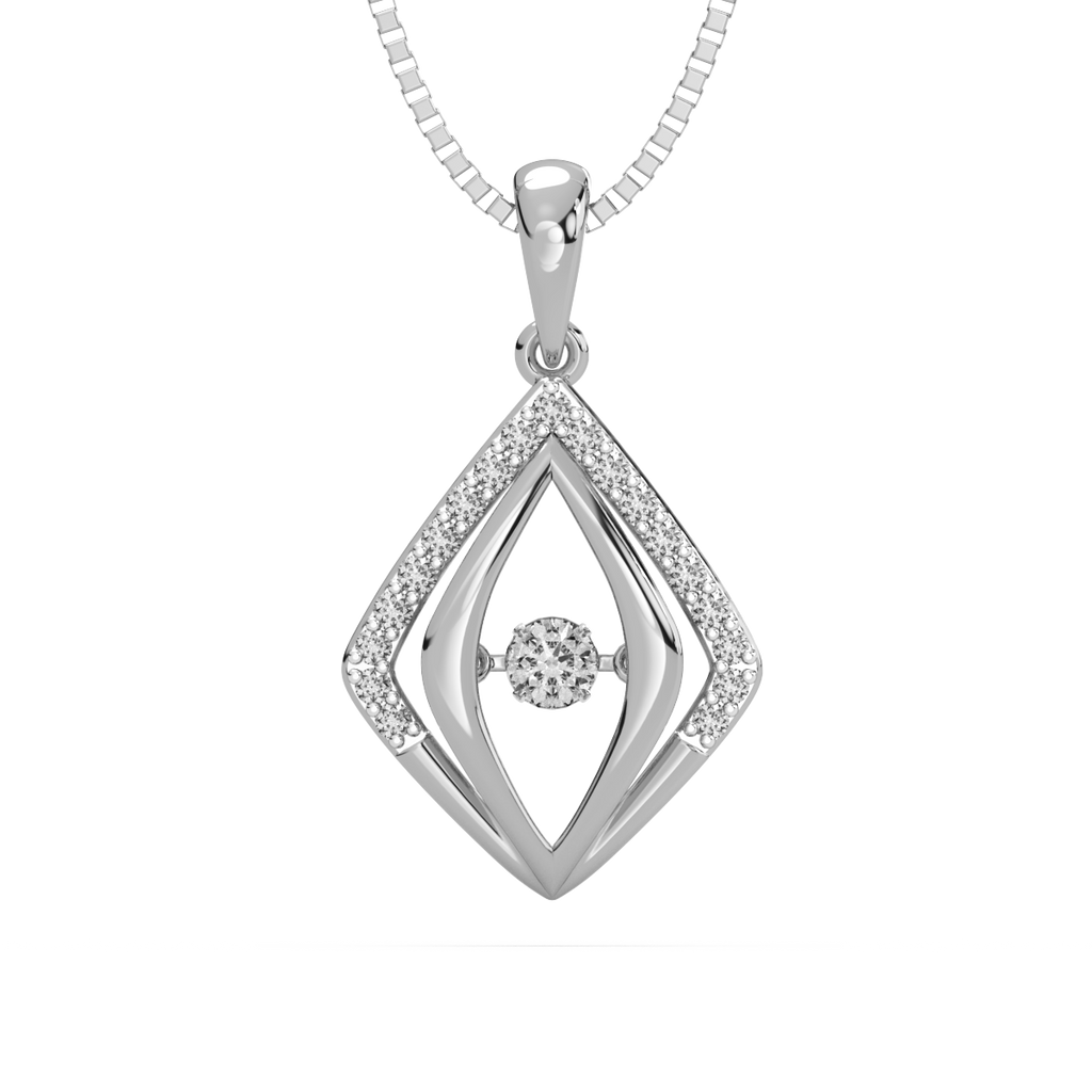 Dimensional Duet and Dancing Diamond Pendant