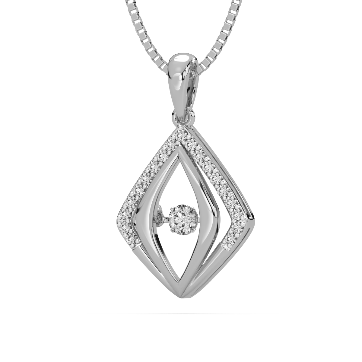 Dimensional Duet and Dancing Diamond Pendant