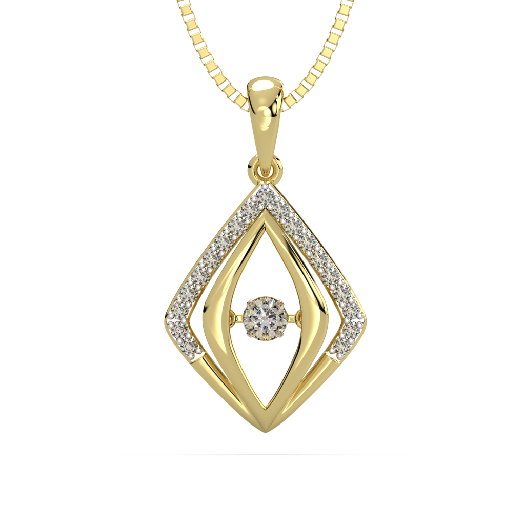 Dimensional Duet and Dancing Diamond Pendant