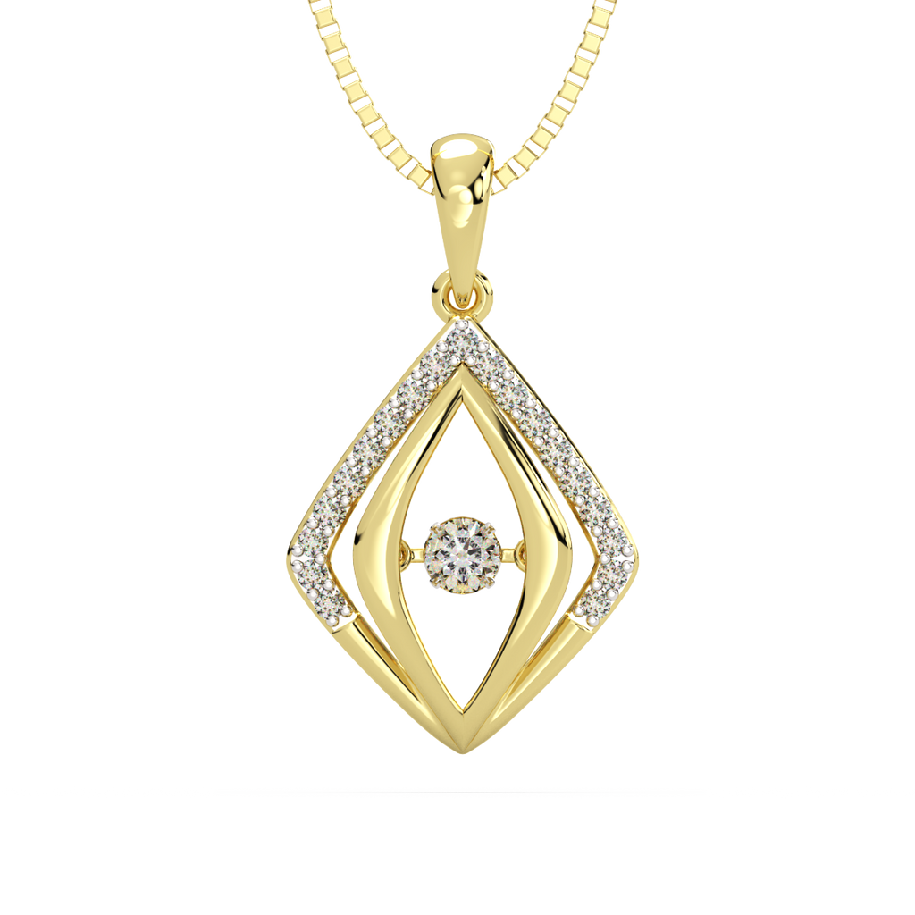 Dimensional Duet and Dancing Diamond Pendant