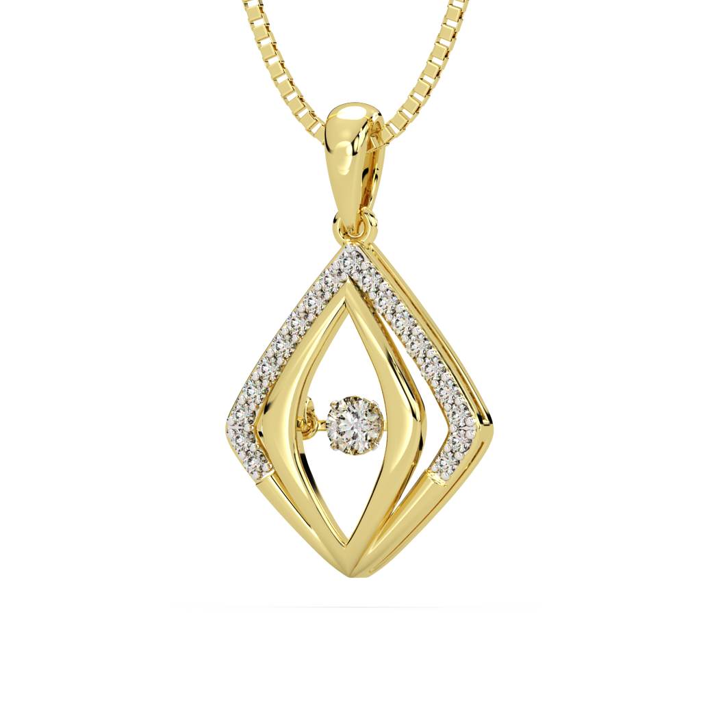 Dimensional Duet and Dancing Diamond Pendant