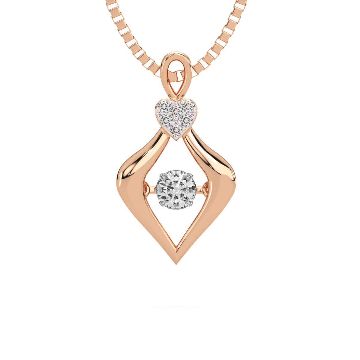 Reincarnation of Retro and Dancing Diamond Pendant