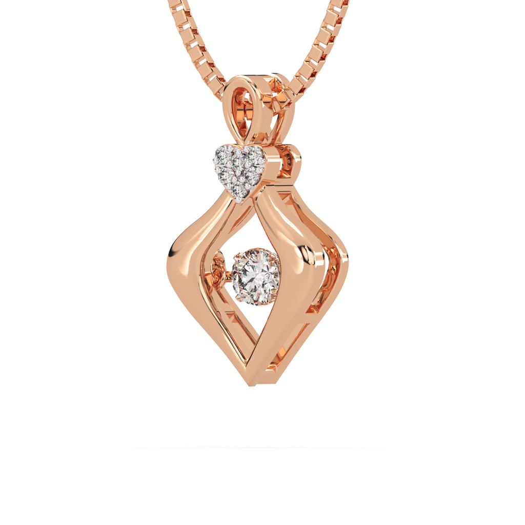 Reincarnation of Retro and Dancing Diamond Pendant