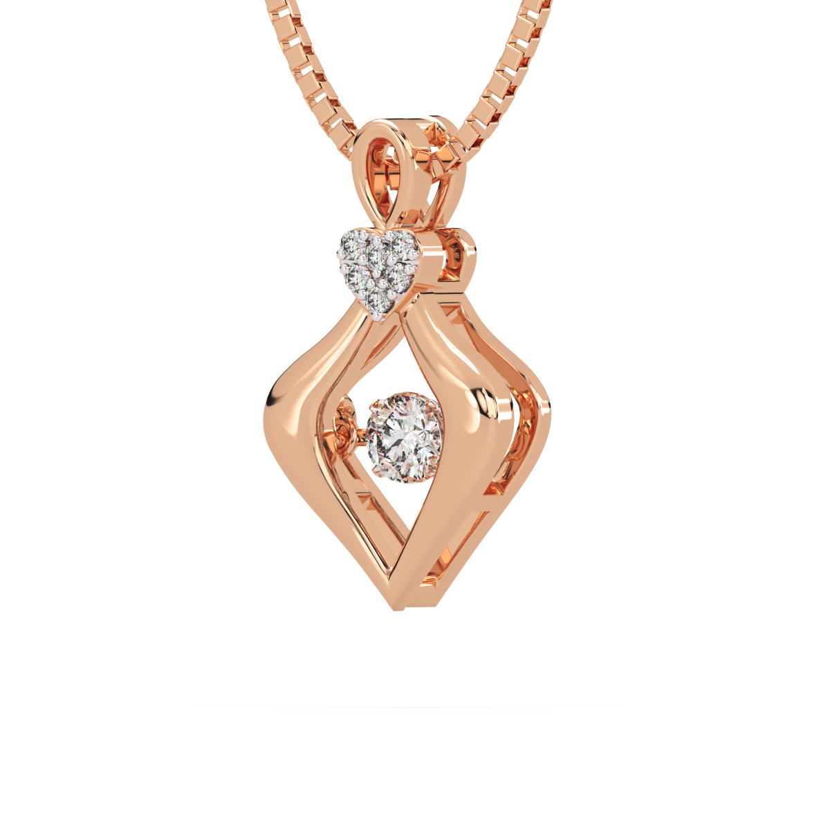 Reincarnation of Retro and Dancing Diamond Pendant