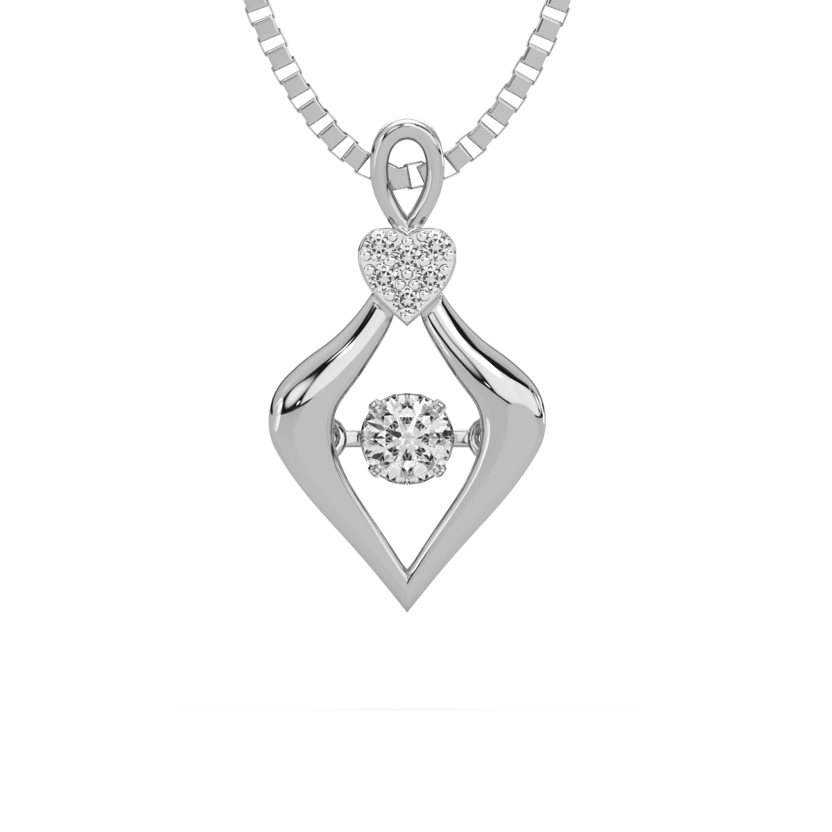 Reincarnation of Retro and Dancing Diamond Pendant