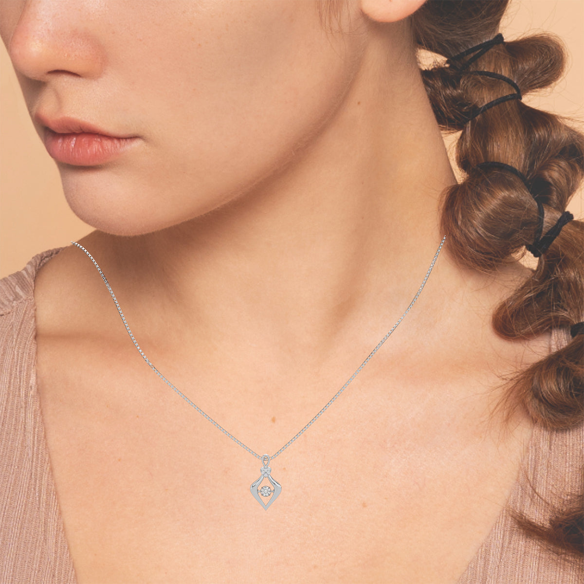 Reincarnation of Retro and Dancing Diamond Pendant