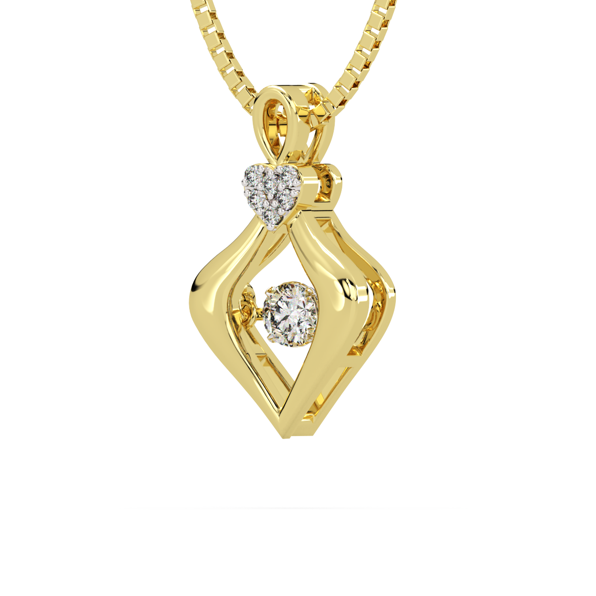 Reincarnation of Retro and Dancing Diamond Pendant