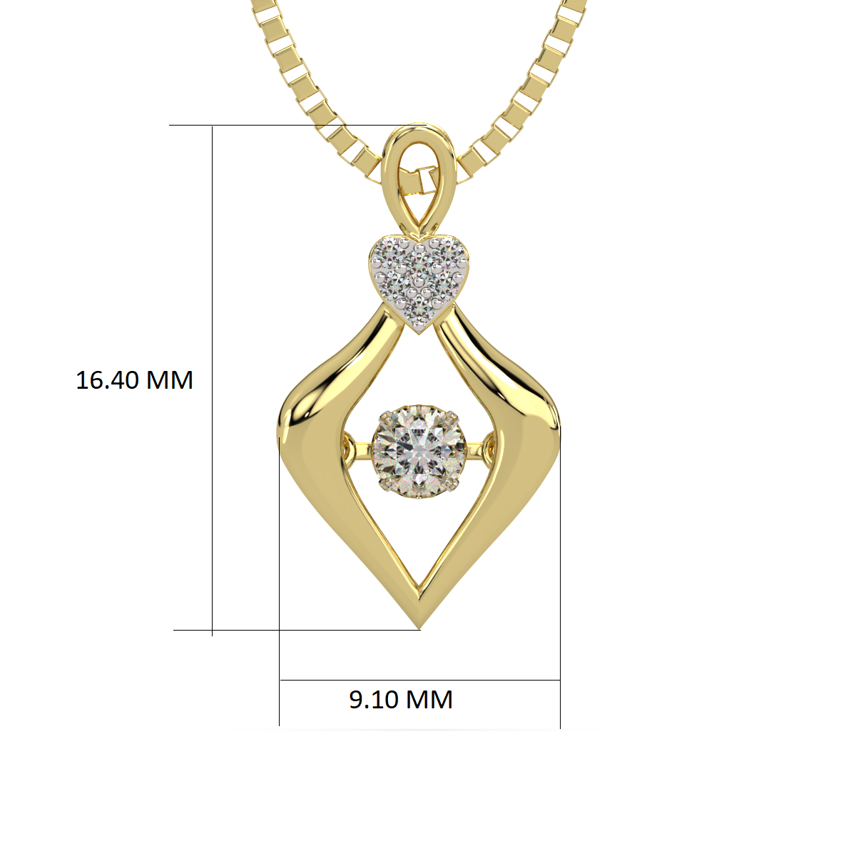 Reincarnation of Retro and Dancing Diamond Pendant