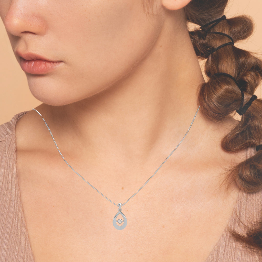 Rustic Rain and Dancing Diamond Pendant