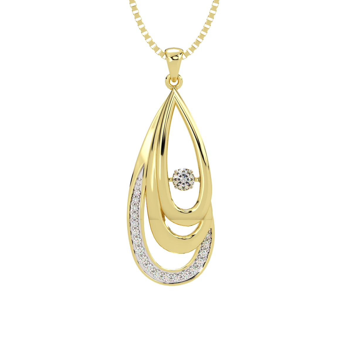 Incandescent Aura and Dancing Diamond Pendant