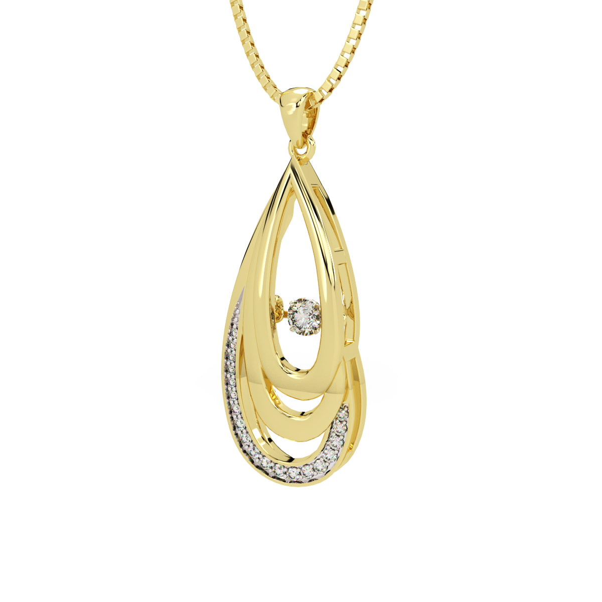 Incandescent Aura and Dancing Diamond Pendant