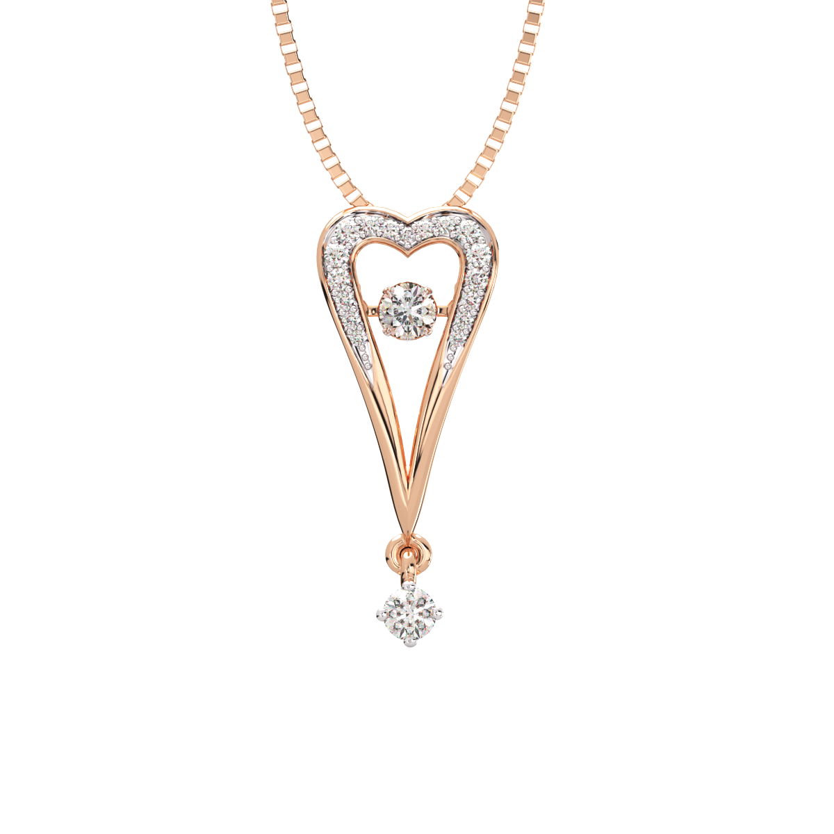 Queen of Hearts and Dancing Diamond Pendant